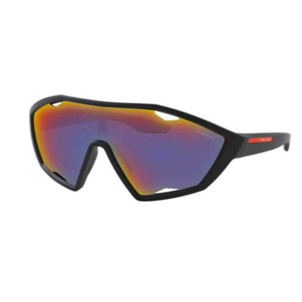 Prada Linea Rossa Black and Orange Sporty Sunglasses